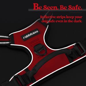 rabbitgoo Large Dog Harness – Adjustable No-Pull, Red