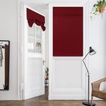 HOMEIDEAS Burgundy French Door Curtains Blackout Door Curtains, 26 X 40 Inch Room Darkening Curtains for Glass Door, Thermal Insulated Tie Up Shades Window Curtains for Bedroom, 1 Panel