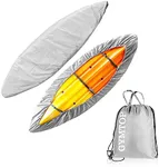 7.8-18ft Waterproof Kayak Canoe Cover-Storage Dust Cover UV Protection Sunblock Shield for Fishing Boat/Kayak/Canoe 7 Sizes [Choose Color] (Silver(Upgraded), Suitable for 12.3-13.5ft Kayak)
