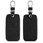 kwmobile Car Key Cover Compatible with Renault 4 Button Car Key Smart Key (only Keyless Go) - Synthetic Suede Key Fob Cover Case - Black