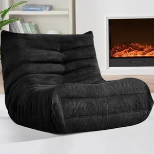 Cansunna Bean Bag Chair Big Beanbag Chair for Adults Fireside Bean Bag Lounger Memory Foam Chair for Home, Apartment or Gaming Venue (BLACKPLUSH)