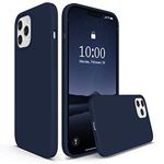 SURPHY Silicone Case Compatible with iPhone 12 Pro Max Case 6.7 inch, Liquid Silicone Full Body Protective Phone Case Cover (with Microfiber Lining) for iPhone 12 Pro Max (2020) 6.7", Deep Navy