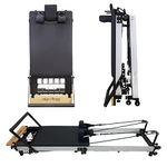 Align-Pilates F3 Folding Reformer with Customizable Add-On Options | Compact at-Home Workout Machine | Smooth & Quiet | Max 265lbs | for Users 4’10–6’4” | 95L x 28W x 9H in