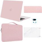 MOSISO Compatible with MacBook Air 13 inch Case 2021 2020 2019 2018 M1 A2337/2179/1932, Hard Shell for MacBook Air M1 Case 13.3 inch &Bag&Keyboard Skin&Webcam Cover&Screen Protector, Rose Quartz