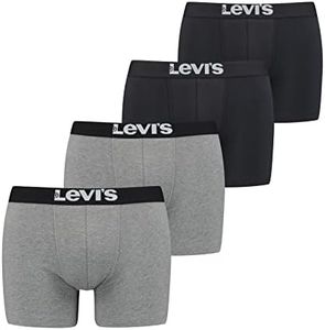 Levi's Boxer sous-vêtement, Durable Noir/Gris, L (Lot de 4) Hommes