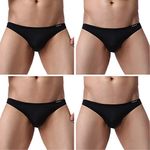 Avidlove 4 Packs Men Underwear Low Rise Briefs Solid Stretch Hip Bikinis