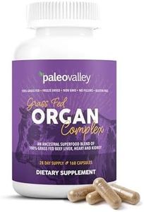 Paleovalley Grass Fed Organ Complex - Freeze-Dried Blend of Grass Fed Beef Liver, Heart, and Kidney Organs - 1 Bottle - Rich in Zinc, Iron, Folate, Vitamin B12, CoQ10, Amino Acids and More