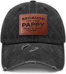 Generic Because I'm The Pappy That’s Why Grandpa Fathers Day Golf hat Trendy Baseball Caps Gifts for Girlfriends Who Like, Allblack