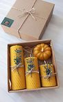 Beeswax Candle Gift Set. Natural Wax Candles. Dekorative Candle. Gift box. Decor Candle Natural Bees wax candles. Set of 4