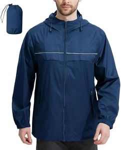 SWISSWELL Rain Jacket Men Waterproof Windbreaker, Lightweight Hooded Raincoat for Daily Casual