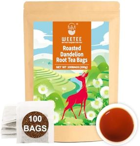 WT WEETEE Roasted Dandelion Root Tea Bags, 100 Count Dandelion Tea with Light Earthy & Roasted Aroma, Natural Caffeine Free Herbal Tea, Coffee Alternatives