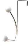 Over the Door 2 Metal Hooks Rack Chrome/White