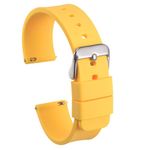 sourcing map Silicone Watch Band 22mm Width Quick Release Soft Rubber Replacement Watch Strap with Stainless Steel Buckle for Men Women, Yellow