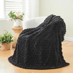 NEWCOSPLAY Super Soft Throw Blanket Black Premium Silky Flannel Fleece 3D Clouds Stylish Jacquard Lightweight Bed Blanket All Season Use 350GSM (Black Clouds, Throw(50"x60"))