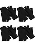 (Black) - 4 Pairs Winter Half Finge