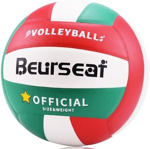 Beurseaf Volleyball, Soft Touch Beach Volleyball, Indoor Outdoor Volleyball for Beach Game Training, Official Size 5 (Red/Green/White)