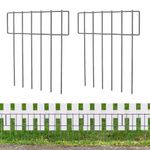 LIANTRAL 25 Panels Animal Barrier Fence, Decorative Garden Fence, Stainless Metal Wire Garden Border Fence, Dog Rabbit Ground Stakes Fence for Garden, 43 cm H x 8.2 m Total Length