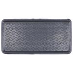 Nicola Spring 1x Black 80 x 40cm Heavy Duty Rubber Boot Tray - Large Non-Slip Indoor Outdoor Garden Car Muddy Shoe Welly Storage Door Mat