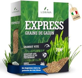 LERAVA® Gazon a Semer EXPRESS 1,7kg – Graines Gazon Rustique de Qualité, Pelouse a Semer pour une Germination Rapide, Croissance Accélérée et Résistance Maximale, Idéal pour un Gazon Dense et Vert