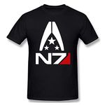 DSion Mens Mass Effect N7 N Seven Short Sleeve T-Shirts Black