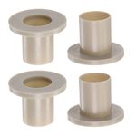 sourcing map 4pcs Flanged Sleeve Bearings 16mm Bore 18mm OD 23mm Length Nylon Bushings for Shaft, Gray