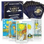 SOL Complete 78pcs Tarot Card Deck and Guidebook | Original Vintage Style Cards Tarot Deck With Storage Box | Tarot Cards for Beginners or Experienced for Spirtual Reading Divination, Fortune Telling