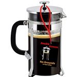 Coffee Maker French Press:[Double Filter - the Purest home-brewed coffee/tea] Gift 2 Free Bonus Screens [Premium Stainless Steel] [Thick Heat-resistant Glass Pot], 1 liter, 34 oz, 8-cup…