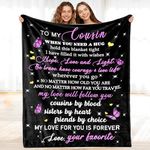 Cousin Gifts for Women, Cousin Blanket for Women, Gifts for Cousins, Best Cousin Gifts for Birthday Blanket to My Cousin Throw Blanket Soft Cozy Flannel Throw Blanket 50"X 60"