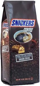 Ground Coffee, Medium Roast, Caramel Peanut Nougat Chocolate Snickers Flavored 10oz Bag