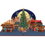 Three Dee Cards - German Christmas Market 3D Special Pop Up Greeting Card for Daughter Son In Law Husband Wife Brother Sister Mum and Dad Family Holiday Pop-up