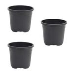 Ugaoo Garden Plastic Pots for Indoor Plants (6 inch, Black Color, Set of 3)