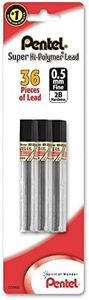 Pentel® Super Hi-Polymer® Leads, 0.5 mm, 2B, 12 Leads Per Tube, Pack of 3 Tubes