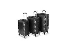 Archibolt 3-Piece Luggage Set Rolling Wheeled Spinner Suitcase ABS (Black)