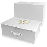 Wedcova UK White Personalised Wedding Dress Travel Box Breathable Bridal Dress Medium Size Storage Box Flight Cabin Size Fabric Box