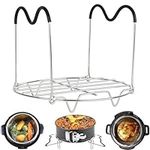 Steamer Rack Trivet with Heat Resistant Silicone Handles Compatible with Instant Pot Accessories 6 Qt 8 Quart,Great for Lifting Out Whatever Delicious Meats & Veggies You Cook,for Easy Removal Pot