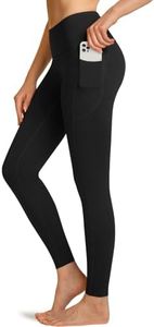 TSLA Women's Thermal Yoga Pants, High Waist Warm Fleece Lined Leggings, Winter Workout Running Overall Printed Tights XYP85-BLK Medium