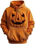 my orders deals of the day prime account skeleton sweatshirt Halloween Hoodies for Men 2024 Scary Pumpkin Printed Long Sleeve Sweatshirts Pullover Cute Costumes with Hooded Yellow XL