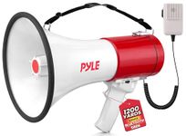 Pyle Megaphone - 50 Watt Bluetooth PA Bullhorn with Adjustable Volume Control, 1200-Yard Range, USB/SD/AUX Inputs for Music, Ideal for Sports, Cheer & Coaching