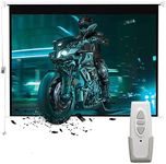 INMOZATA Electric Projector Screen 100inch/203x151cm Motorised Projector Screen with Remote Control 4:3 Portable Foldable Anti-Wrinkles Projector Movie Screen for Theater Cinema