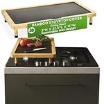 Prosumer's Choice Bamboo Stove Top Cover Board - Stylish and Versatile Wooden Stove Cover with Adjustable & Removable Feet, Large Cutting Area - Ideal for Kitchen Use - 3"H x 21.5"L x 11"W