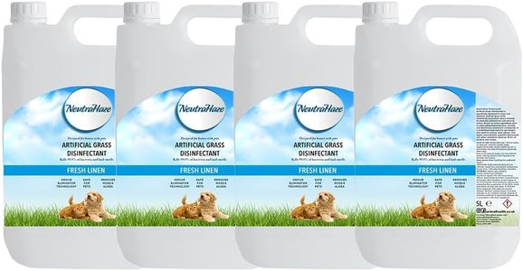 20 Litres NeutraHaze Artificial Grass Disinfectant Cleaner for Dogs Destroys Urine Odours & Deeply Cleans 4 x 5 Litre (4 x 5 Litre, Fresh Linen)