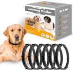 Dog Calming Collar Helps Reduce Unwanted Behavior, 6 Packs Calming Collar for Dogs, Stress Relief Lasts 120 Days 25 Inches Size Flexible Adjustable Collar for Puppy & Adult Dogs, Black