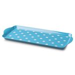 Zeal G202A Melamine Dotty Serving Design Tray (38x17cm) Aqua