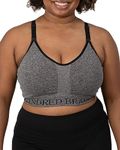 Kindred Bravely Sublime Busty Low Impact Nursing & Maternity Sports Bra for F, G, H, I Cup (Grey Heather, Large Busty)