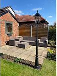 CGC Lighting Black Traditional Victorian Retro Vintage Style LED Solar Post Bollard Lantern Light Garden Porch Patio Outdoor Shed Light Lamp