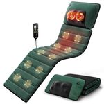 Himouta Soft Full Body Massage Mat with Heat, Massage Pad with Detachable Neck Massager, 10 Motors Vibrating Mattress for Relaxation, Foldable Design for Home Office Use