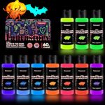 fantastory Halloween Glow in the Dark Paint,60ml/2oz,Neon Colors Glow Acrylic Paints,Waterproof Blacklight Paint for Outdoor Rock,Wood,Craft,Canva,Pumpkin,Holiday Decor,Kids&Adult[FluorescentSeries]