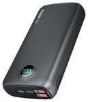 Power-Bank-Portable-Charger - 40000mAh Power Bank QC 4.0 and PD 30W Quick Charging Built-in LED Display 2 USB 1Type-C Output Compatible with Most Electronic Devices on The Market(Light Black)