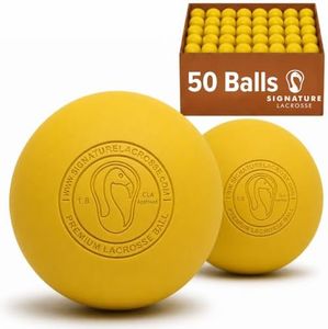 Signature Lacrosse Ball Set - Massage Balls, Myofascial Release Tools, Back Roller, Muscle Knot Remover, Firm Rubber -Scientifically Designed for Durability - 12 Pink Lacrosse Balls