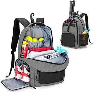 DSLEAF Tennis Bag for Men/Women to Hold 2 Rackets, Tennis Backpack with Seperate Shoe Space for Tennis Sport